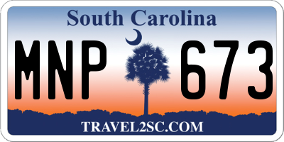 SC license plate MNP673