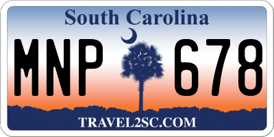 SC license plate MNP678