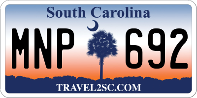 SC license plate MNP692