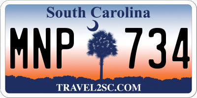 SC license plate MNP734