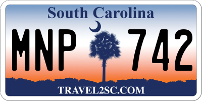 SC license plate MNP742