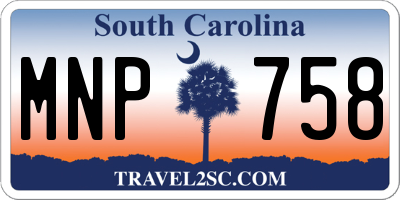 SC license plate MNP758
