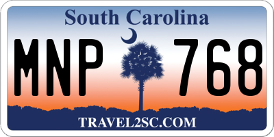 SC license plate MNP768