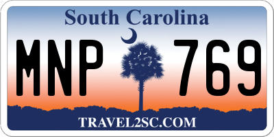 SC license plate MNP769