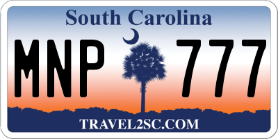 SC license plate MNP777