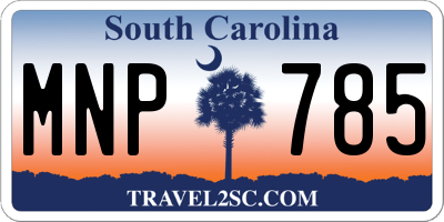 SC license plate MNP785