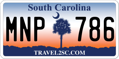 SC license plate MNP786