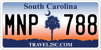SC license plate MNP788
