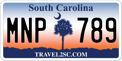 SC license plate MNP789