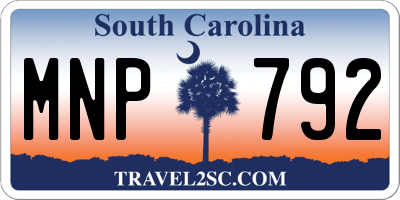 SC license plate MNP792