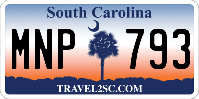 SC license plate MNP793