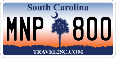 SC license plate MNP800