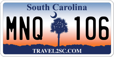 SC license plate MNQ106