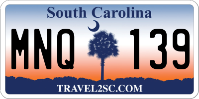 SC license plate MNQ139