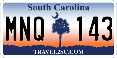 SC license plate MNQ143