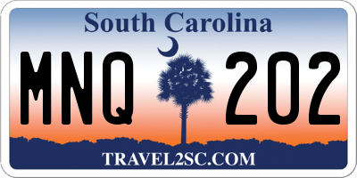 SC license plate MNQ202
