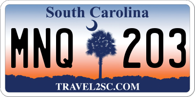 SC license plate MNQ203
