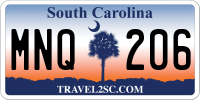 SC license plate MNQ206