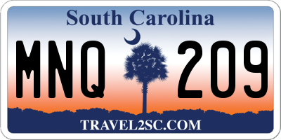 SC license plate MNQ209