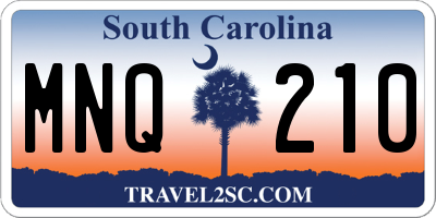 SC license plate MNQ210
