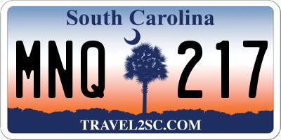 SC license plate MNQ217
