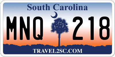 SC license plate MNQ218