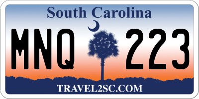 SC license plate MNQ223