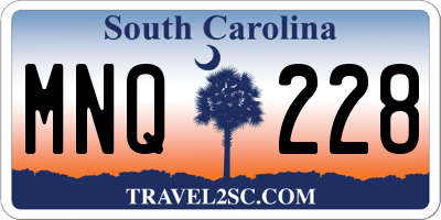 SC license plate MNQ228