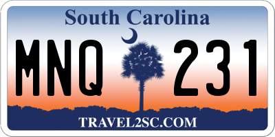 SC license plate MNQ231