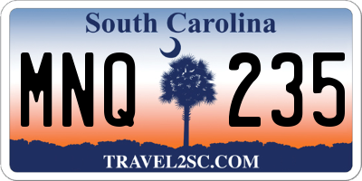 SC license plate MNQ235