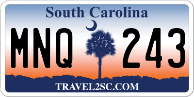 SC license plate MNQ243