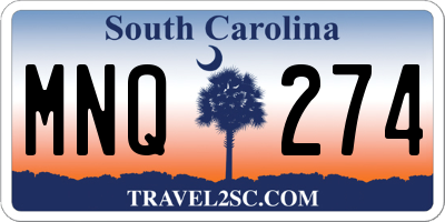 SC license plate MNQ274