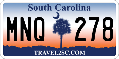 SC license plate MNQ278