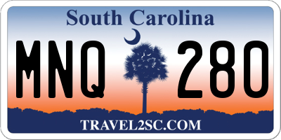 SC license plate MNQ280