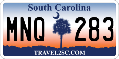 SC license plate MNQ283