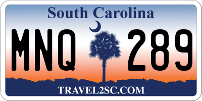 SC license plate MNQ289