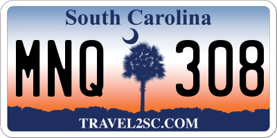 SC license plate MNQ308