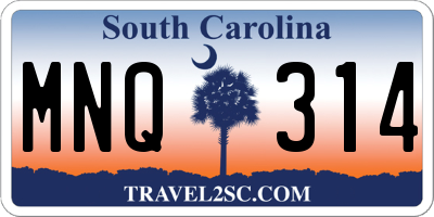 SC license plate MNQ314