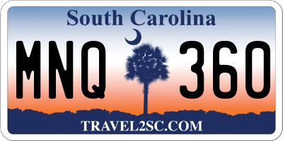 SC license plate MNQ360