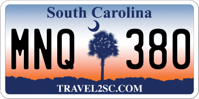 SC license plate MNQ380