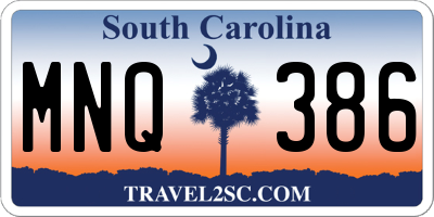 SC license plate MNQ386