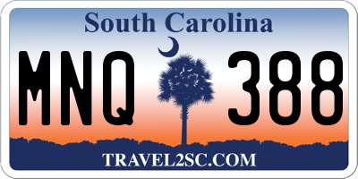 SC license plate MNQ388
