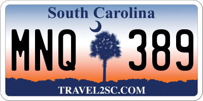 SC license plate MNQ389