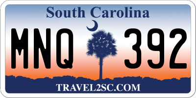 SC license plate MNQ392