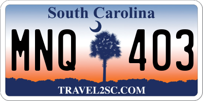 SC license plate MNQ403