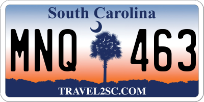 SC license plate MNQ463