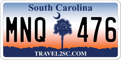SC license plate MNQ476