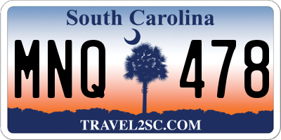 SC license plate MNQ478