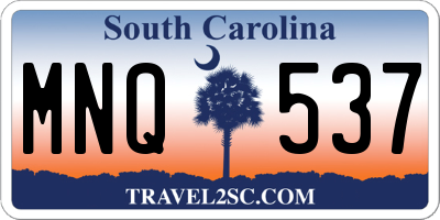 SC license plate MNQ537