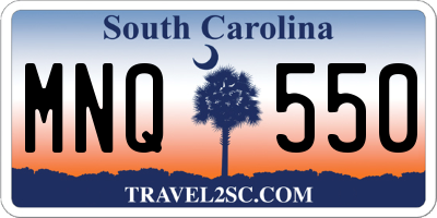 SC license plate MNQ550